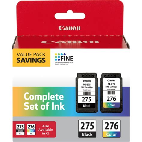 <b>Canon</b> PG-<b>275</b> XL Black (4981C001) and CL-<b>276</b> XL Color High Capacity <b>Ink</b> Cartridges (4987C001) - Retail Packaging $ 101. . Canon ink 275 and 276